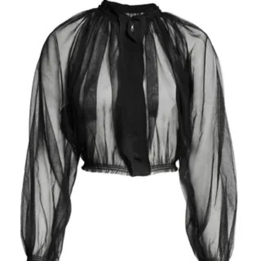 Lanvin for h&m tulle mesh sheer zip up jacket size medium